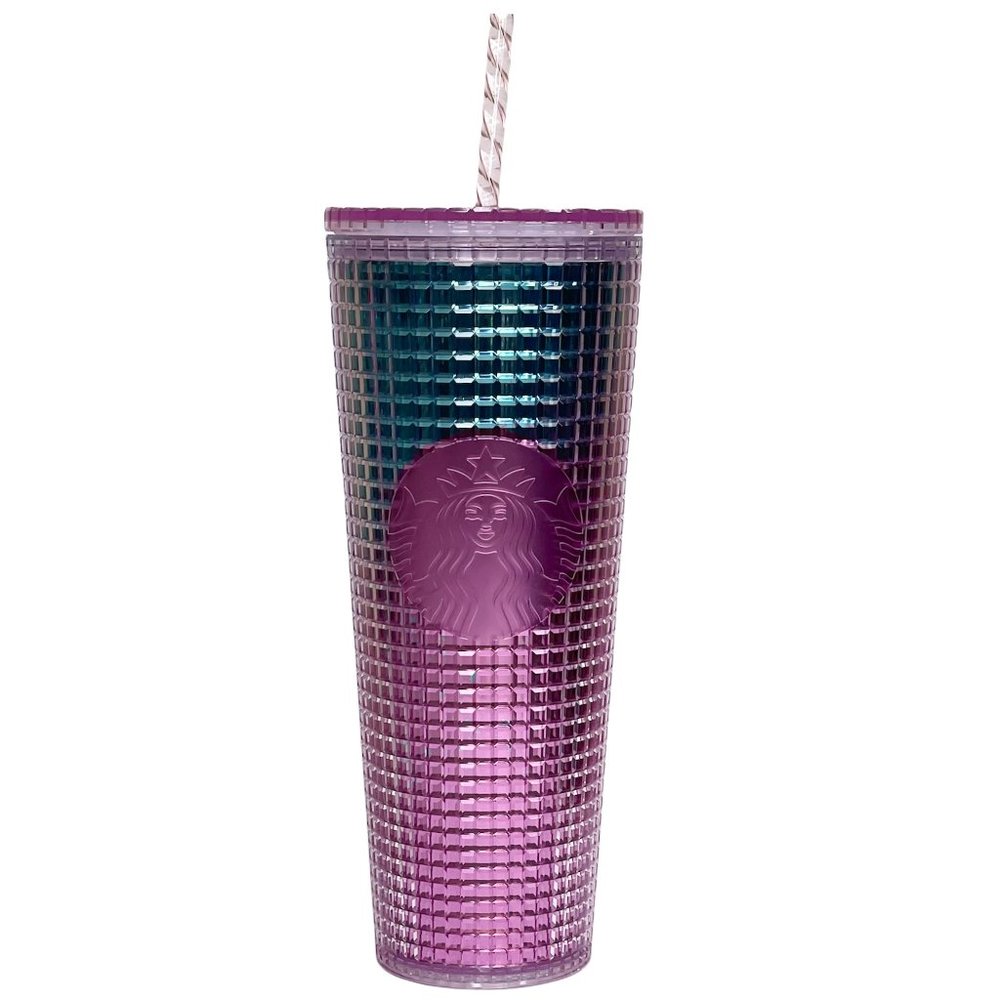 Starbucks Summer 2021 - Pink and Blue 24 oz Grid Cold Cup (Tumbler) - NEW